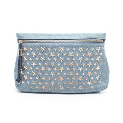 ZENA スタースタッズ クラッチバッグ デニム ブルー ジミーチュウ バッグ JIMMY CHOO