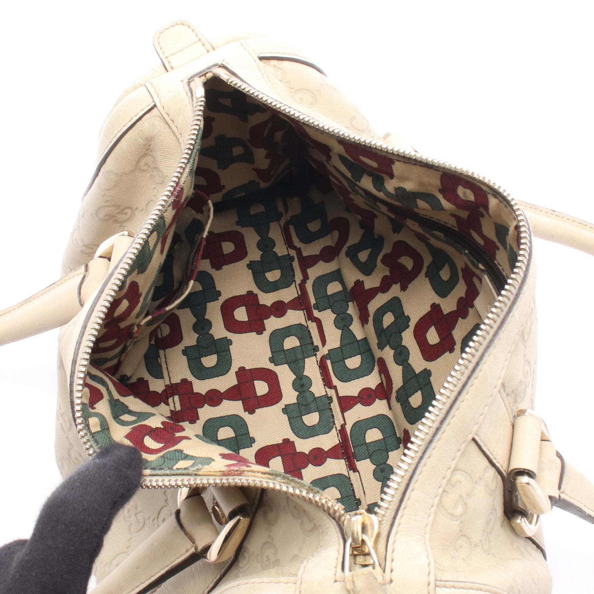 アビー グッチシマ ハンドバッグ ミニボストンバッグ レザー オフホワイト グッチ バッグ GUCCI