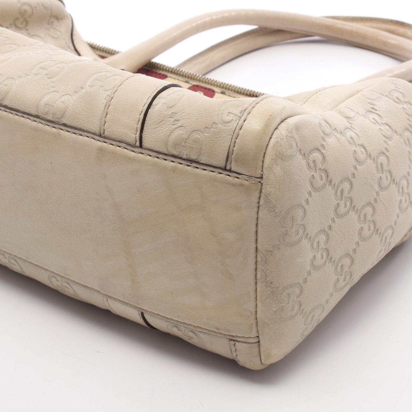アビー グッチシマ ハンドバッグ ミニボストンバッグ レザー オフホワイト グッチ バッグ GUCCI