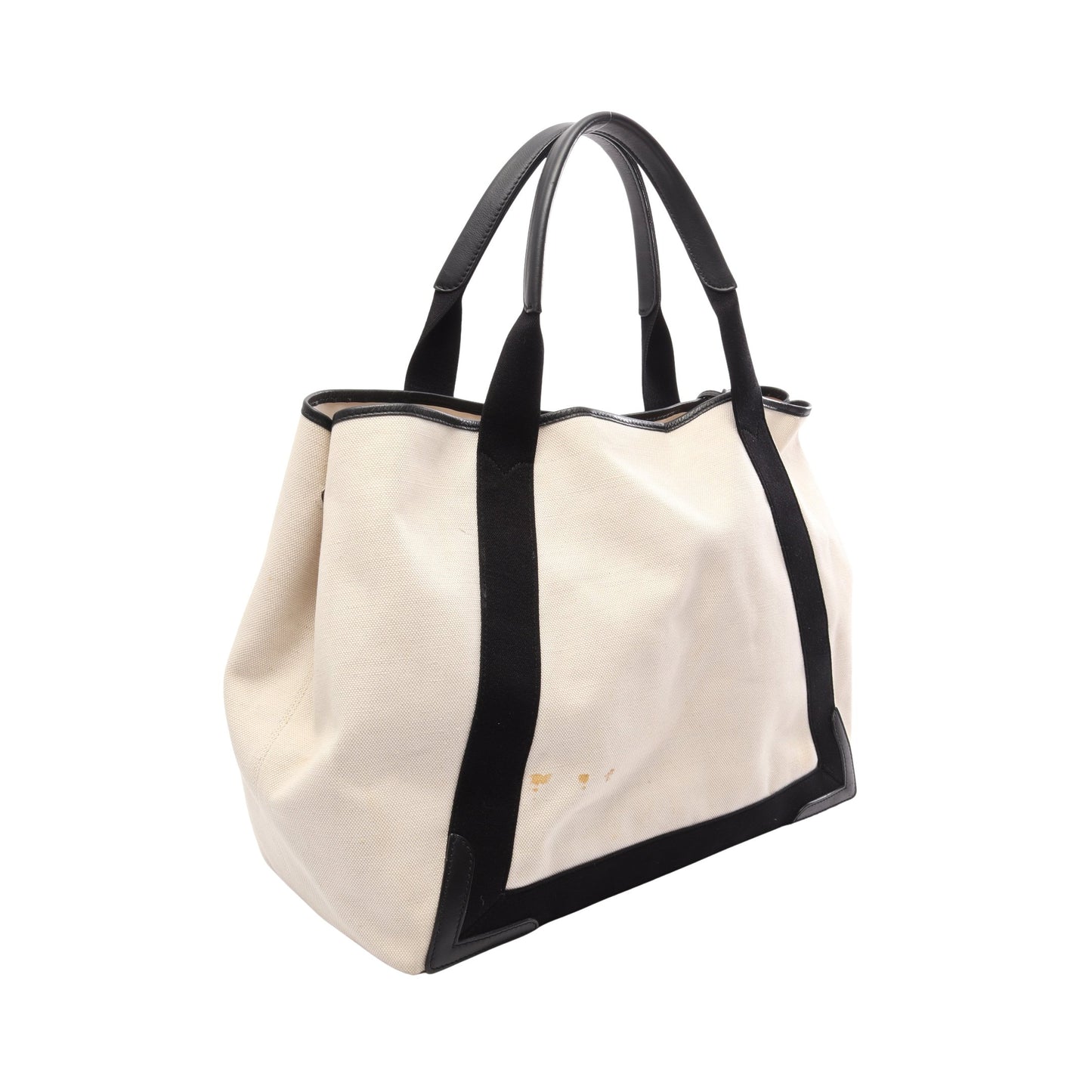 NAVY CABAS ネイビーカバ M ハンドバッグ トートバッグ キャンバス レザー オフホワイト ブラック バレンシアガ
