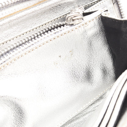 REC F ZIP 3セメタリークロスパッチ ラウンドファスナー長財布 レザー シルバー クロムハーツ