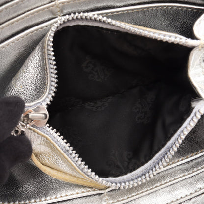 REC F ZIP 3セメタリークロスパッチ ラウンドファスナー長財布 レザー シルバー クロムハーツ