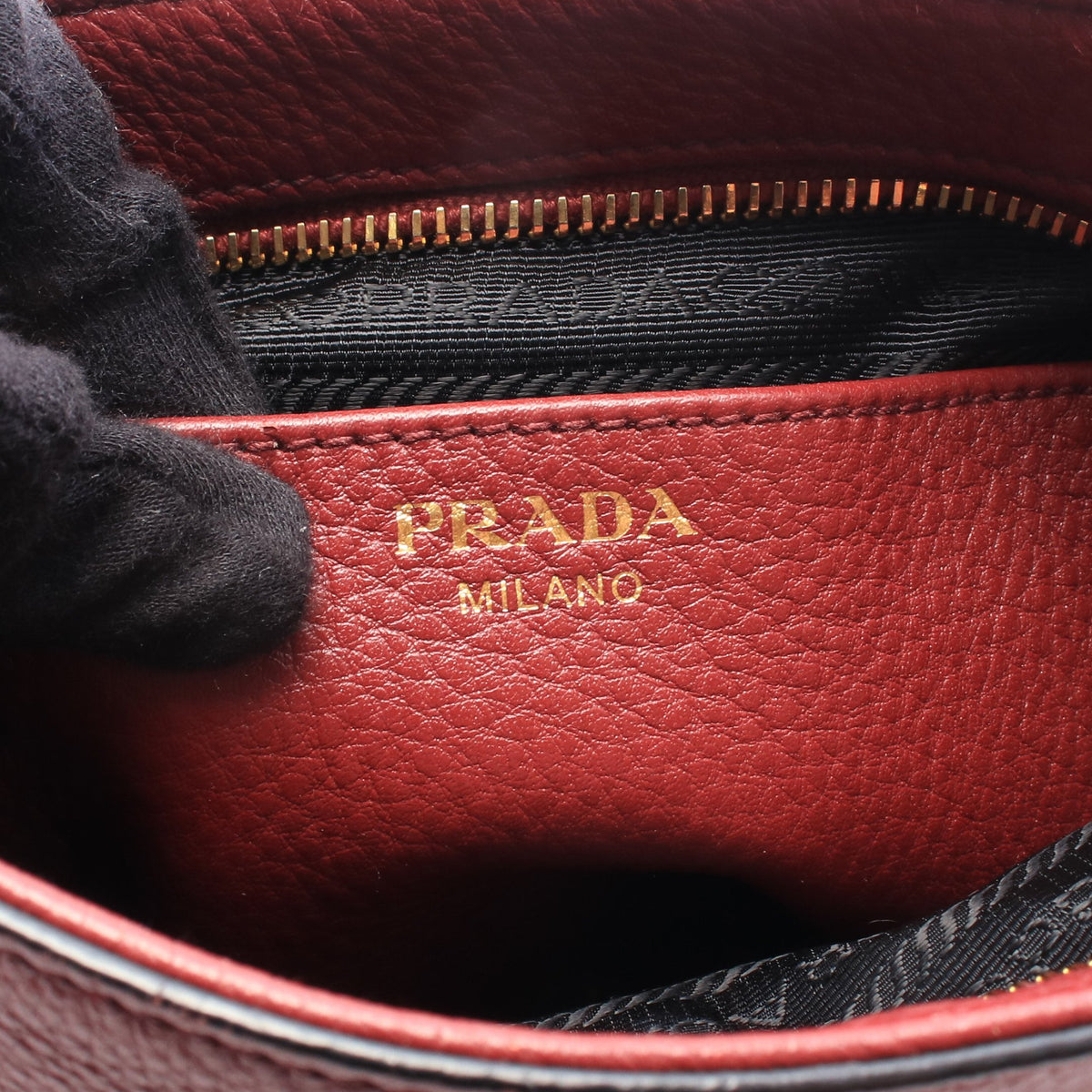 VIT.DAINO ショルダーバッグ レザー ボルドー プラダ バッグ PRADA