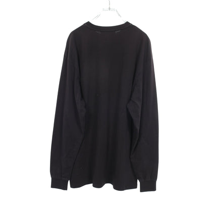 ロゴプリント 長袖Tシャツ コットン ブラック ゴールド エムエスジーエム