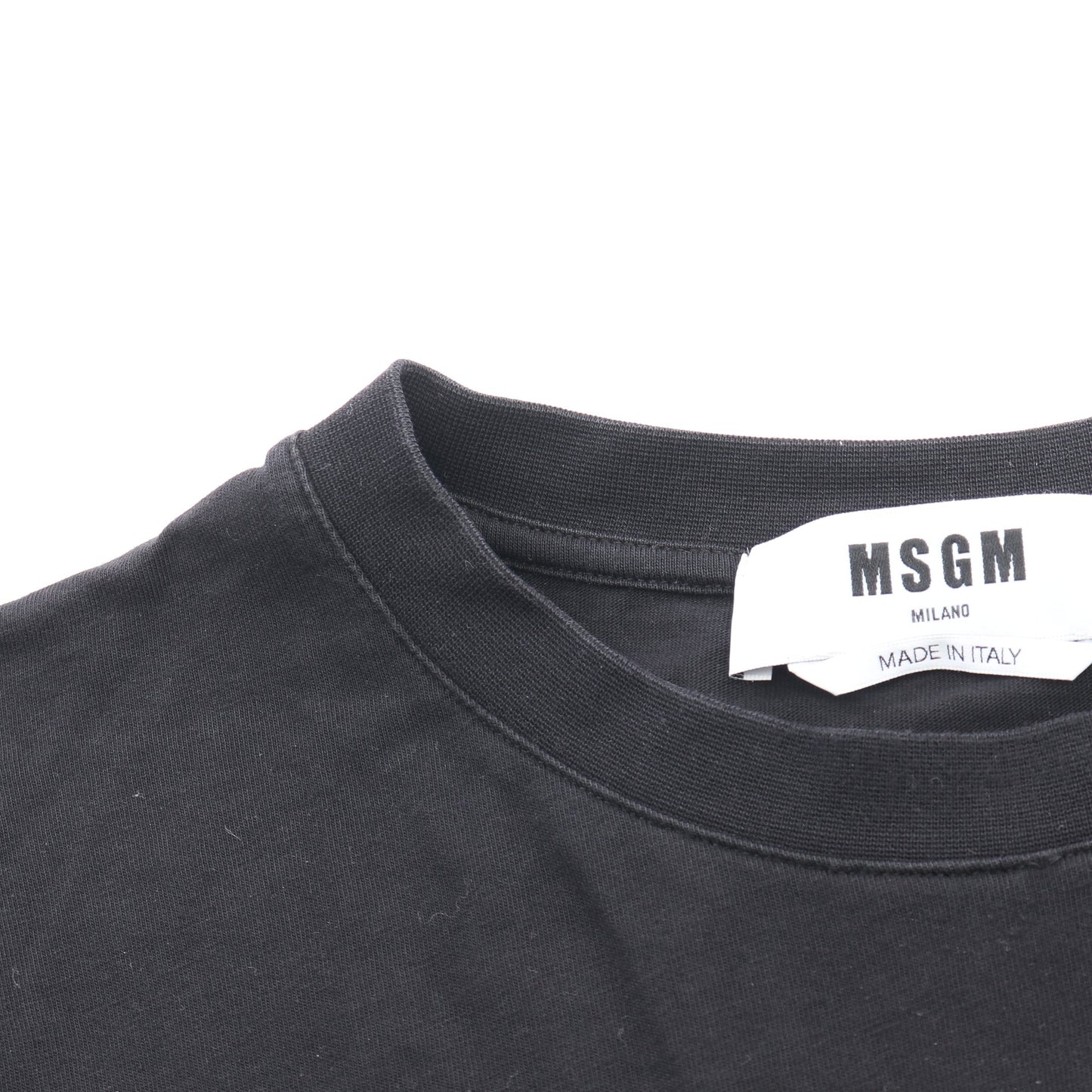ロゴプリント 長袖Tシャツ コットン ブラック ゴールド エムエスジーエム