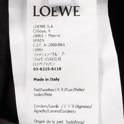 フーデッドジャケット レザージャケット ラムレザー ブラウン ロエベ アウター LOEWE