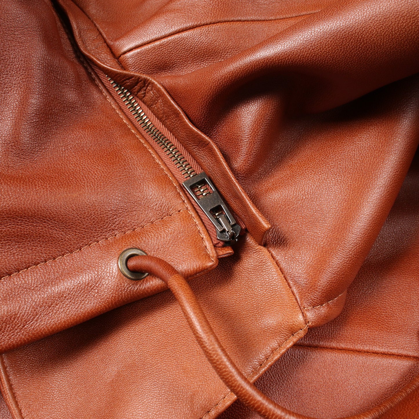 フーデッドジャケット レザージャケット ラムレザー ブラウン ロエベ アウター LOEWE
