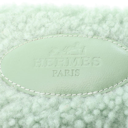 オラン ボア ミュール サンダル シアリング グリーン エルメス シューズ HERMES