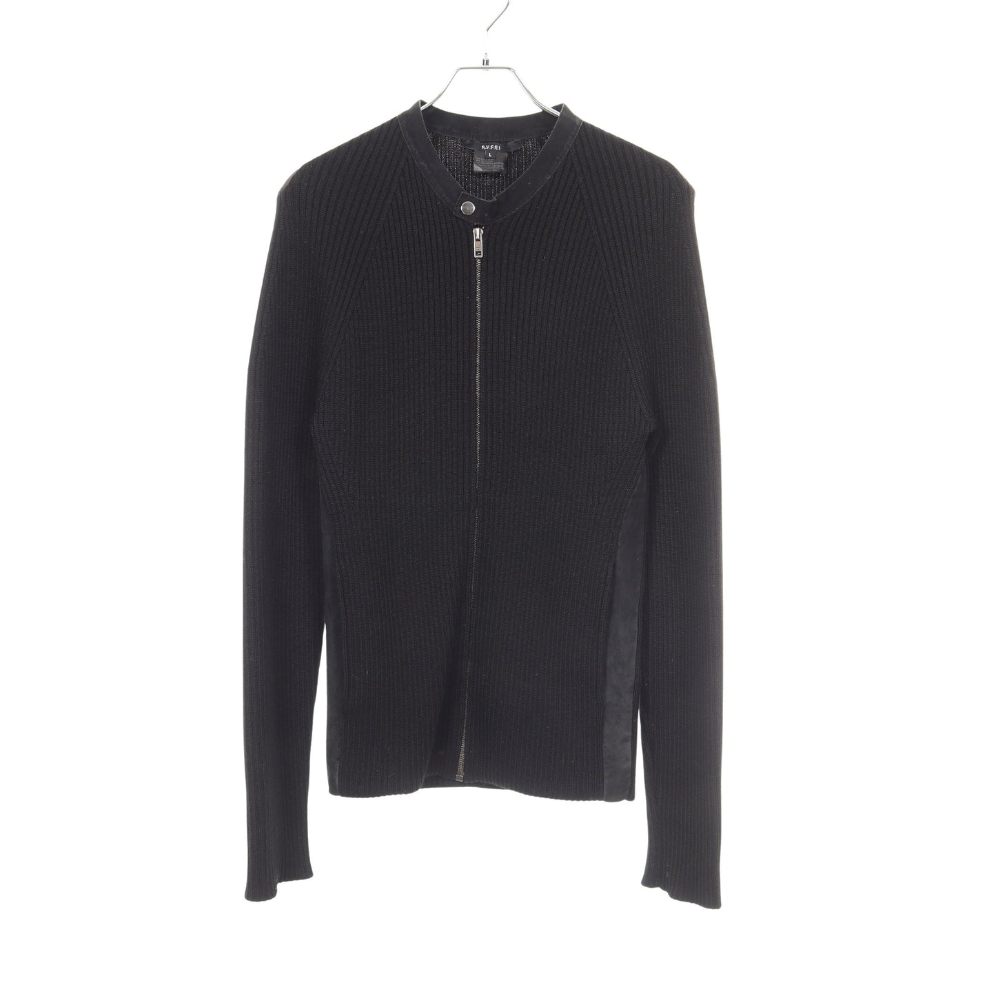 ジップアップ ニット ジャケット ウール シルク カシミヤ スエード ブラック グッチ