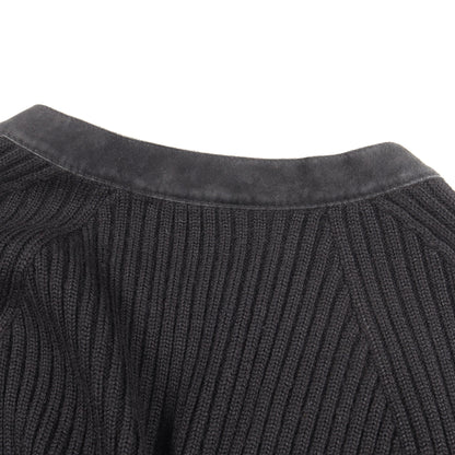 ジップアップ ニット ジャケット ウール シルク カシミヤ スエード ブラック グッチ