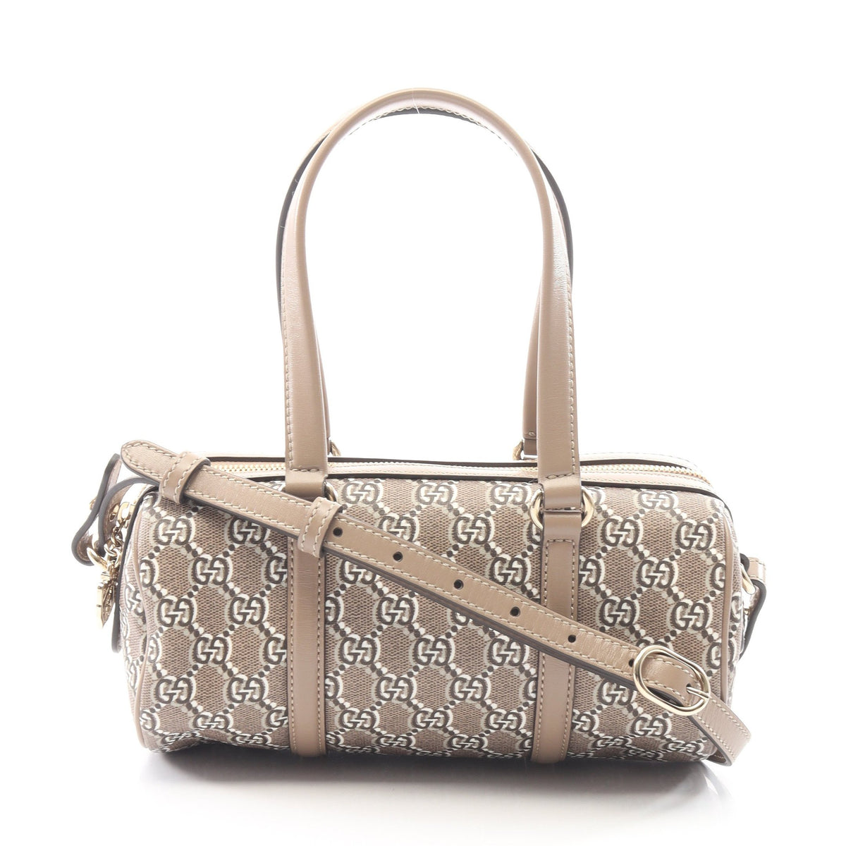 GGシャドウ 2WAY ハンドバッグ PVC レザー グレーベージュ グッチ バッグ GUCCI