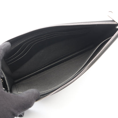 GGスプリーム クラッチバッグ PVC レザー グレー ブラック グッチ