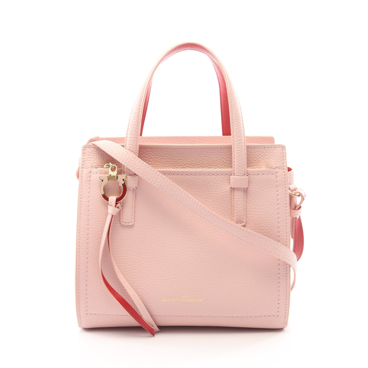 AMY エイミー ガンチーニ 2WAY ハンドバッグ レザー ピンク レッド サルヴァトーレフェラガモ バッグ Salvatore Ferragamo