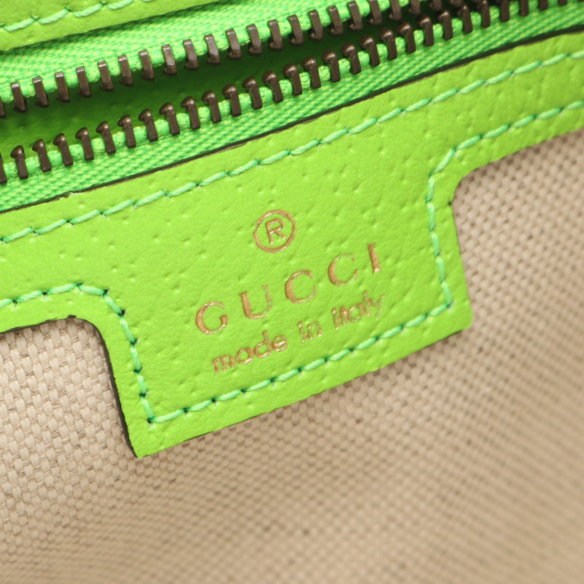 GGスプリーム シェリーライン ショルダーバッグ PVC レザー ベージュ イエローグリーン グッチ バッグ GUCCI