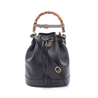 バンブー ダイアナ 2WAY ハンドバッグ レザー ブラック グッチ バッグ GUCCI