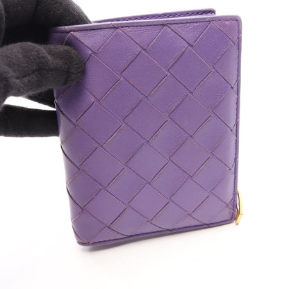 イントレチャート 二つ折り財布 レザー パープル ボッテガヴェネタ 財布・小物 BOTTEGA VENETA
