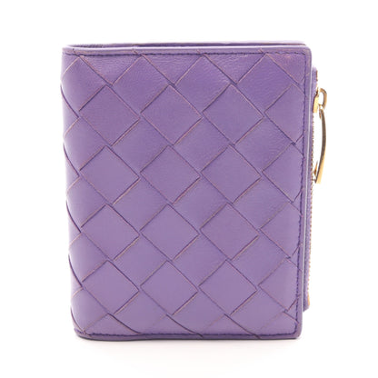 イントレチャート 二つ折り財布 レザー パープル ボッテガヴェネタ 財布・小物 BOTTEGA VENETA