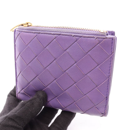 イントレチャート 二つ折り財布 レザー パープル ボッテガヴェネタ 財布・小物 BOTTEGA VENETA
