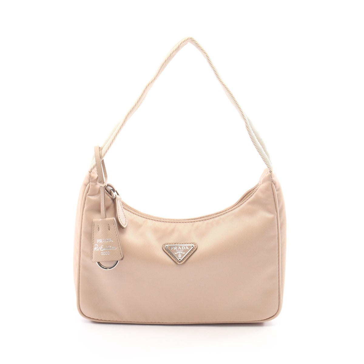 Re-Edition 2000 ミニバッグ ハンドバッグ ナイロン サフィアーノレザー ベージュ プラダ バッグ PRADA
