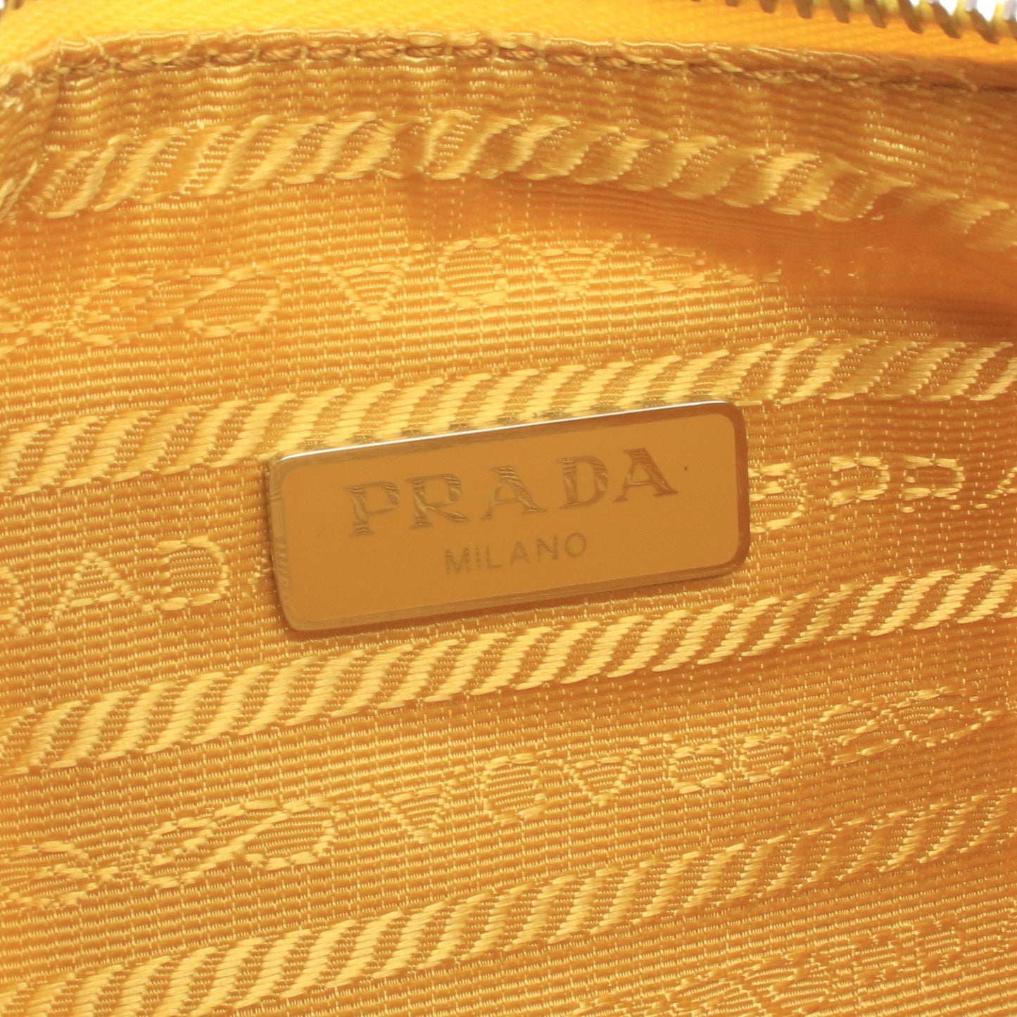 TESSUTO+SAFFIANO ハンドバッグ ナイロン サフィアーノレザー イエロー プラダ バッグ PRADA