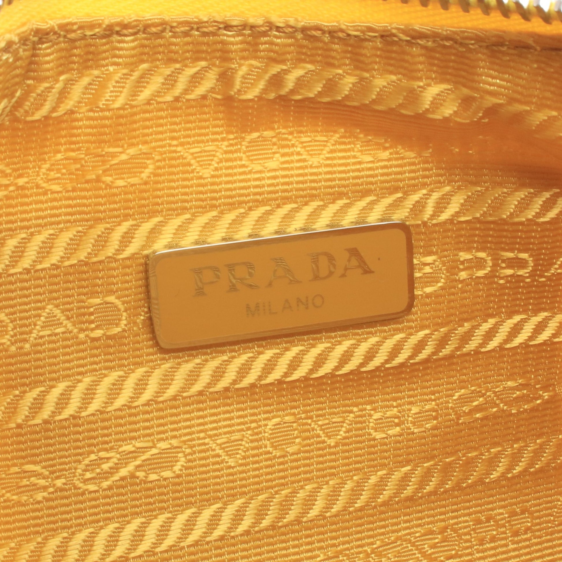 TESSUTO+SAFFIANO ハンドバッグ ナイロン サフィアーノレザー イエロー プラダ バッグ PRADA
