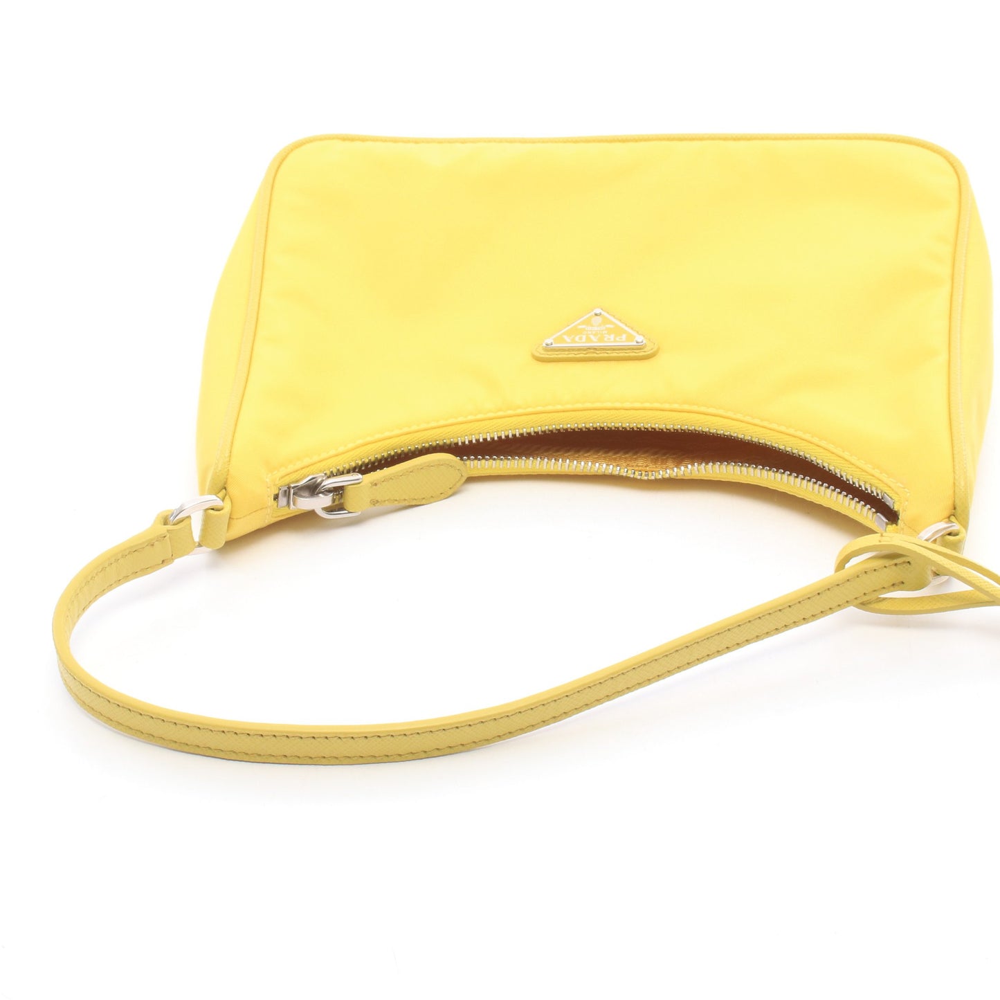 TESSUTO+SAFFIANO ハンドバッグ ナイロン サフィアーノレザー イエロー プラダ バッグ PRADA