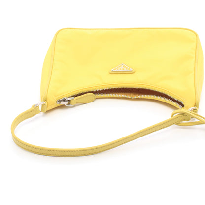 TESSUTO+SAFFIANO ハンドバッグ ナイロン サフィアーノレザー イエロー プラダ バッグ PRADA