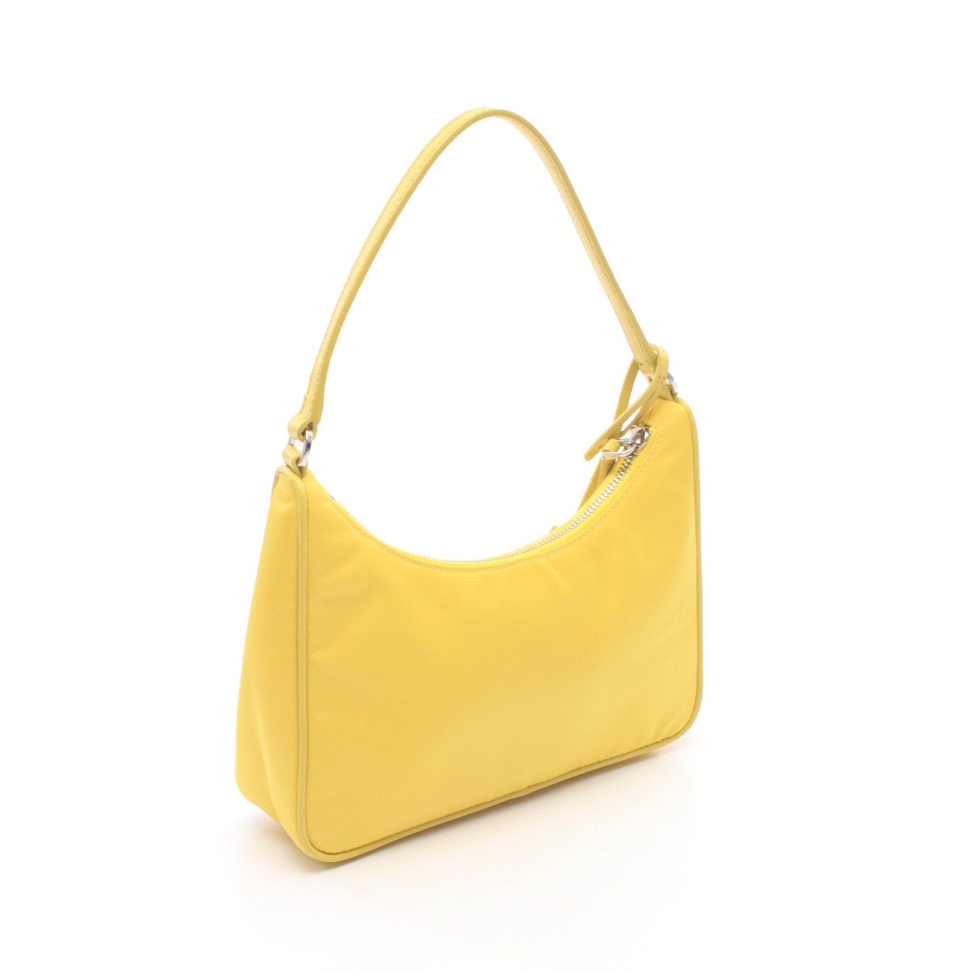 TESSUTO+SAFFIANO ハンドバッグ ナイロン サフィアーノレザー イエロー プラダ バッグ PRADA