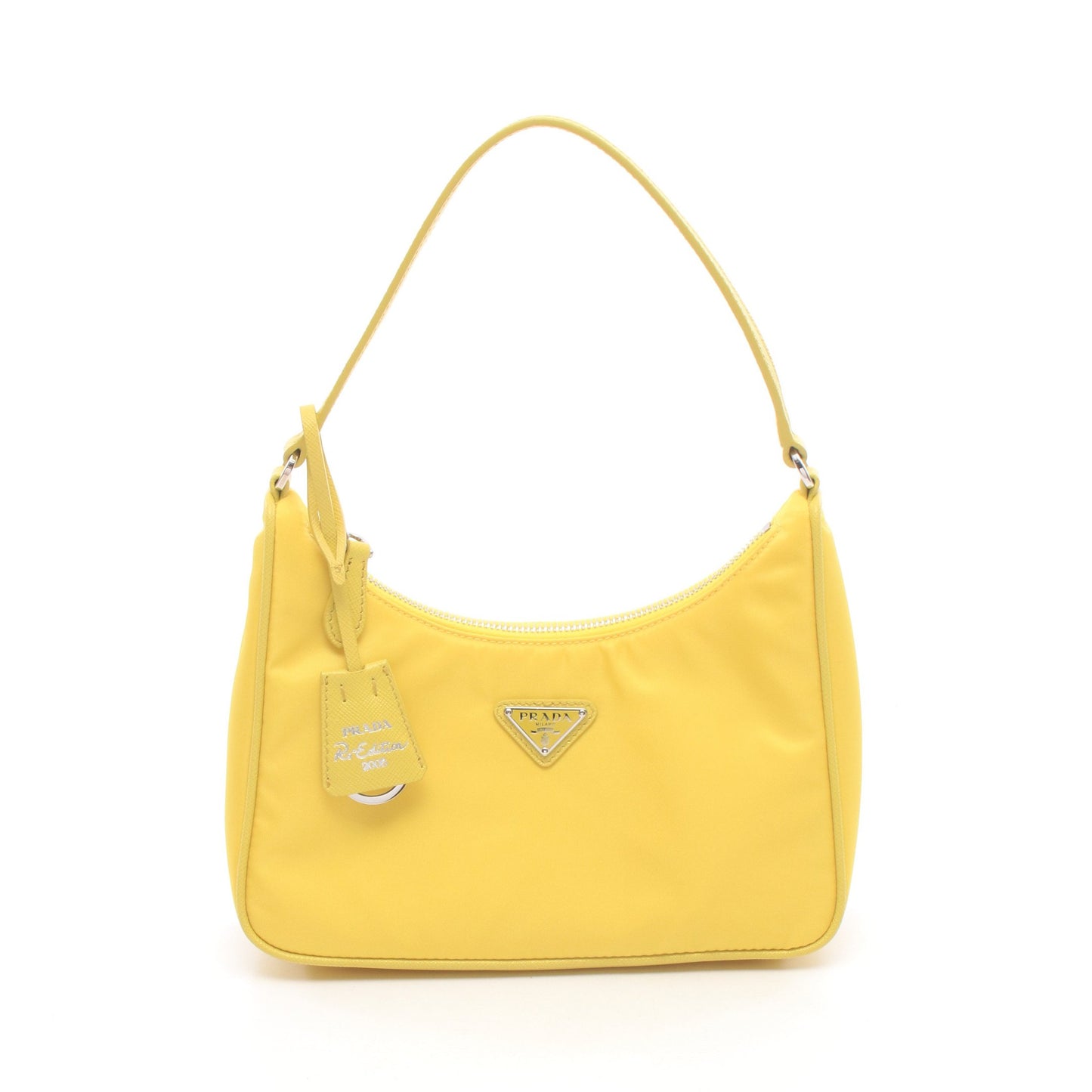 TESSUTO+SAFFIANO ハンドバッグ ナイロン サフィアーノレザー イエロー プラダ バッグ PRADA