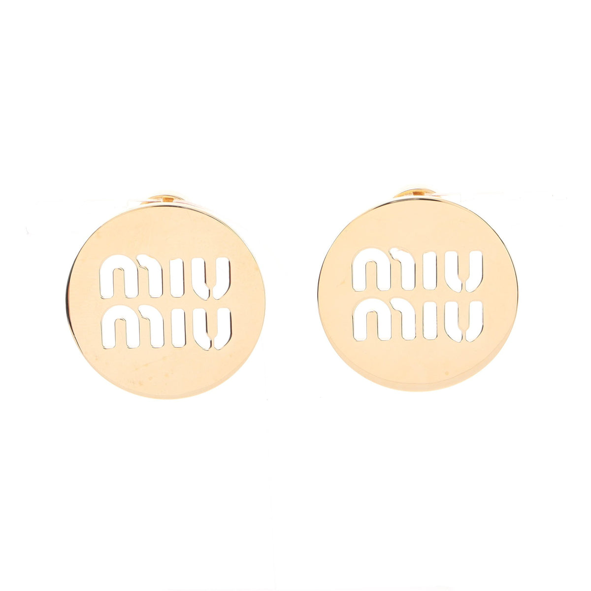 ロゴ サークル ピアス GP ゴールド ミュウミュウ アクセサリー miu miu
