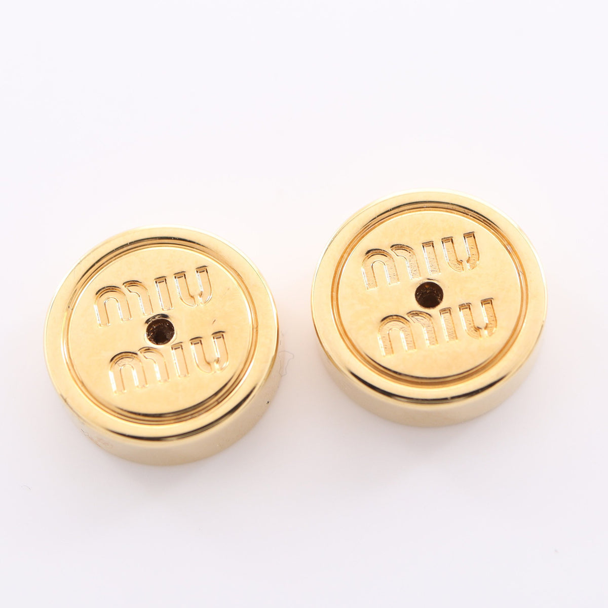ロゴ サークル ピアス GP ゴールド ミュウミュウ アクセサリー miu miu