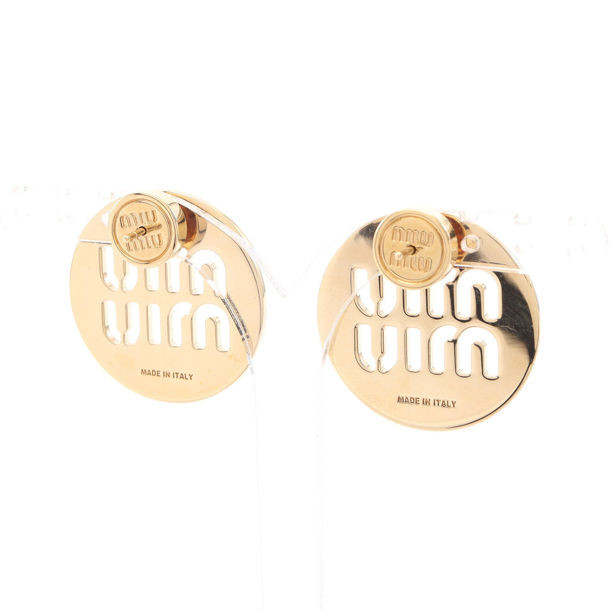ロゴ サークル ピアス GP ゴールド ミュウミュウ アクセサリー miu miu