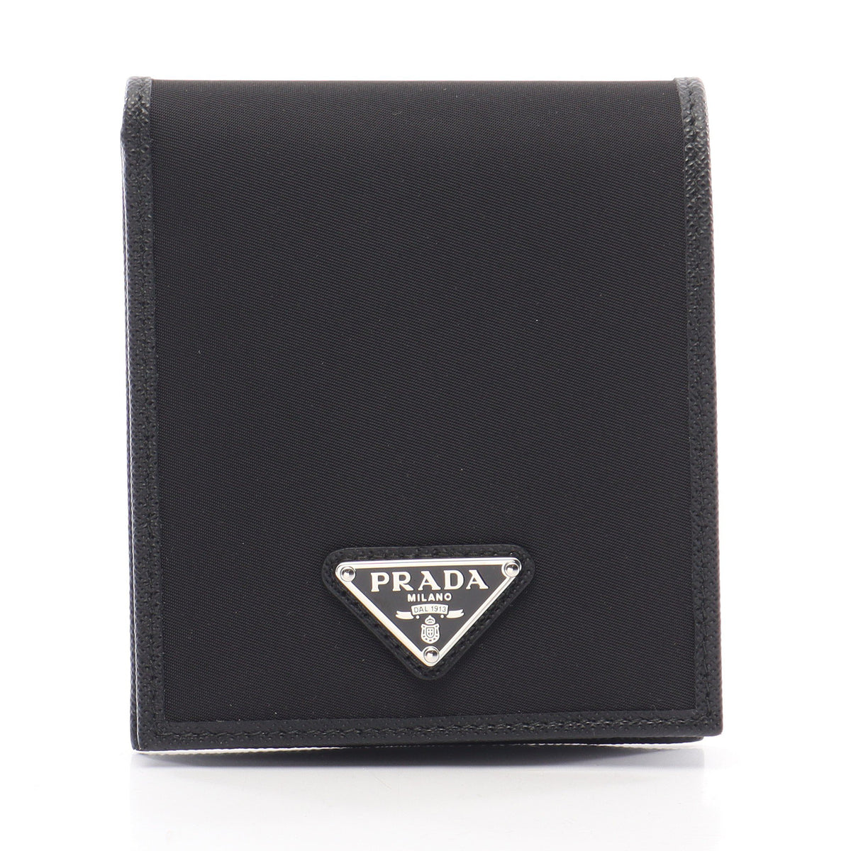 TESSUTO+SAFFIAN 二つ折り財布 ナイロン サフィアーノレザー ブラック プラダ 財布・小物 PRADA