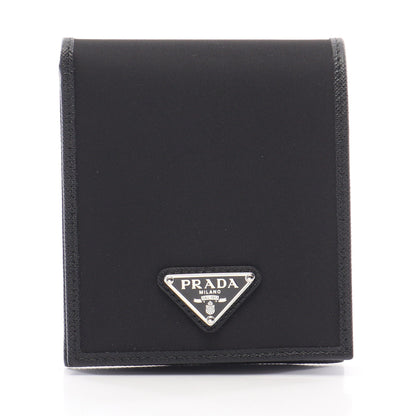 TESSUTO+SAFFIAN 二つ折り財布 ナイロン サフィアーノレザー ブラック プラダ 財布・小物 PRADA