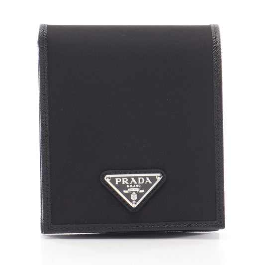 TESSUTO+SAFFIAN 二つ折り財布 ナイロン サフィアーノレザー ブラック プラダ 財布・小物 PRADA