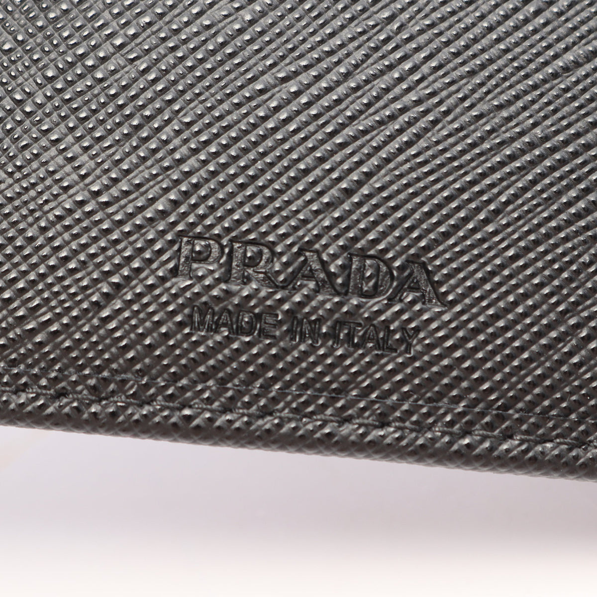 TESSUTO+SAFFIAN 二つ折り財布 ナイロン サフィアーノレザー ブラック プラダ 財布・小物 PRADA