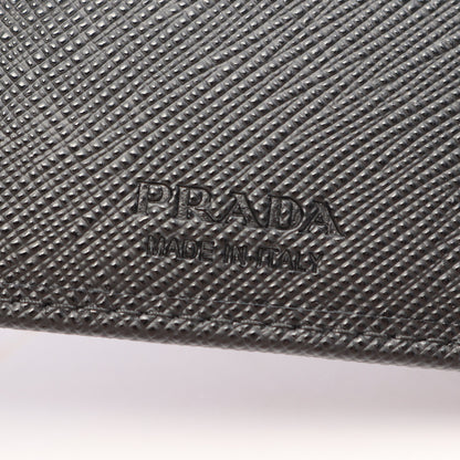 TESSUTO+SAFFIAN 二つ折り財布 ナイロン サフィアーノレザー ブラック プラダ 財布・小物 PRADA