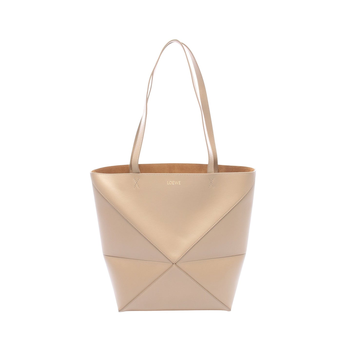 PUZZLE TOTE MEDIUM ショルダーバッグ トートバッグ レザー ベージュ ロエベ
