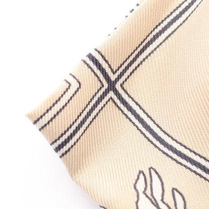 EX-LIBRIS リボン バレッタ シルク ベージュ ブラック エルメス アクセサリー HERMES
