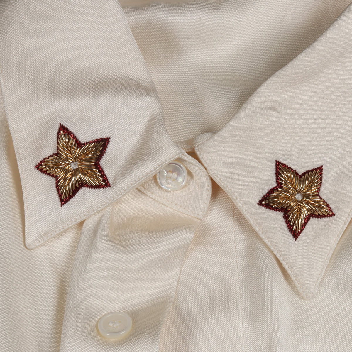 Star Embroidery Shirt シャツ シルク アイボリー ディオール