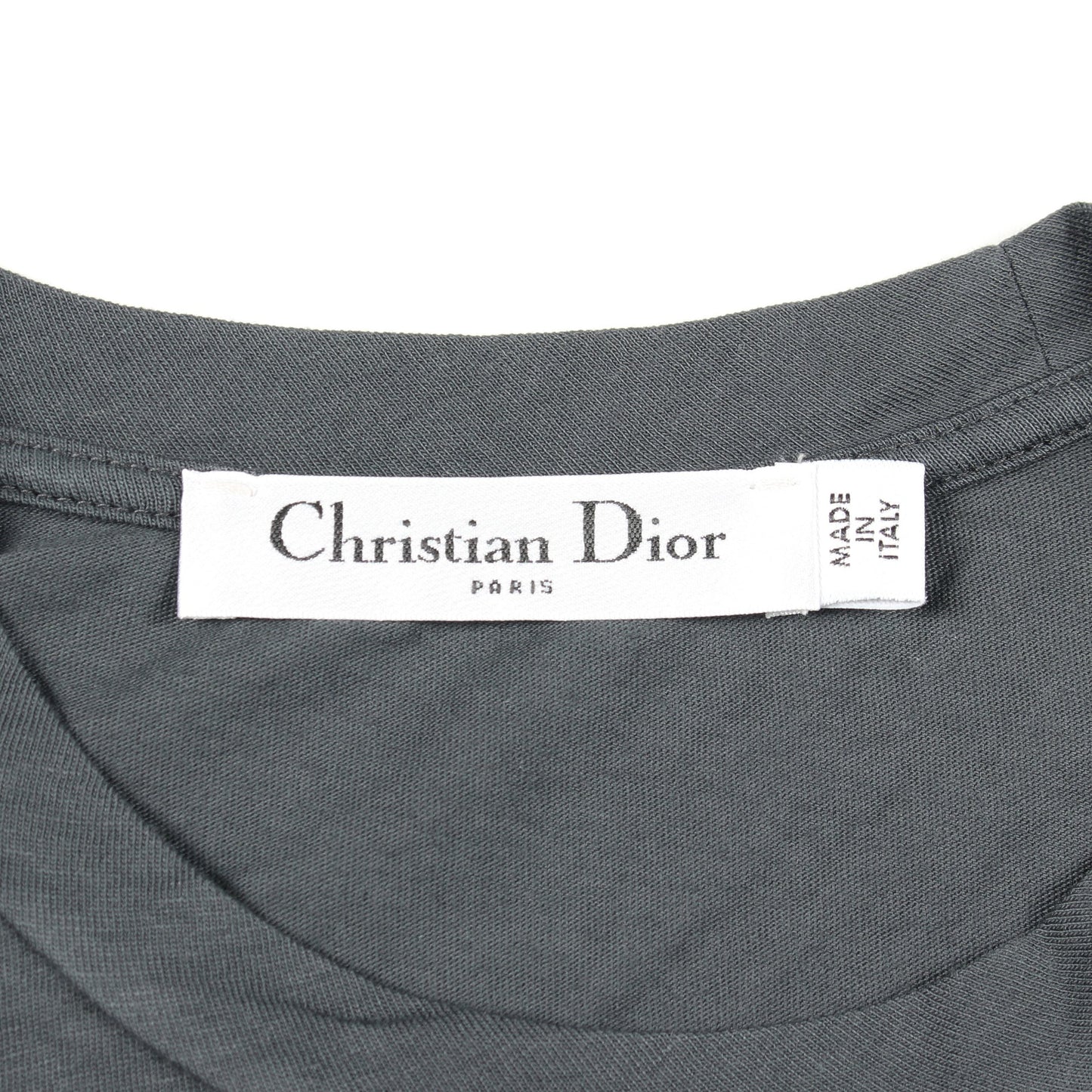 プリント クルーネック 半袖Tシャツ コットン グレー クリスチャンディオール