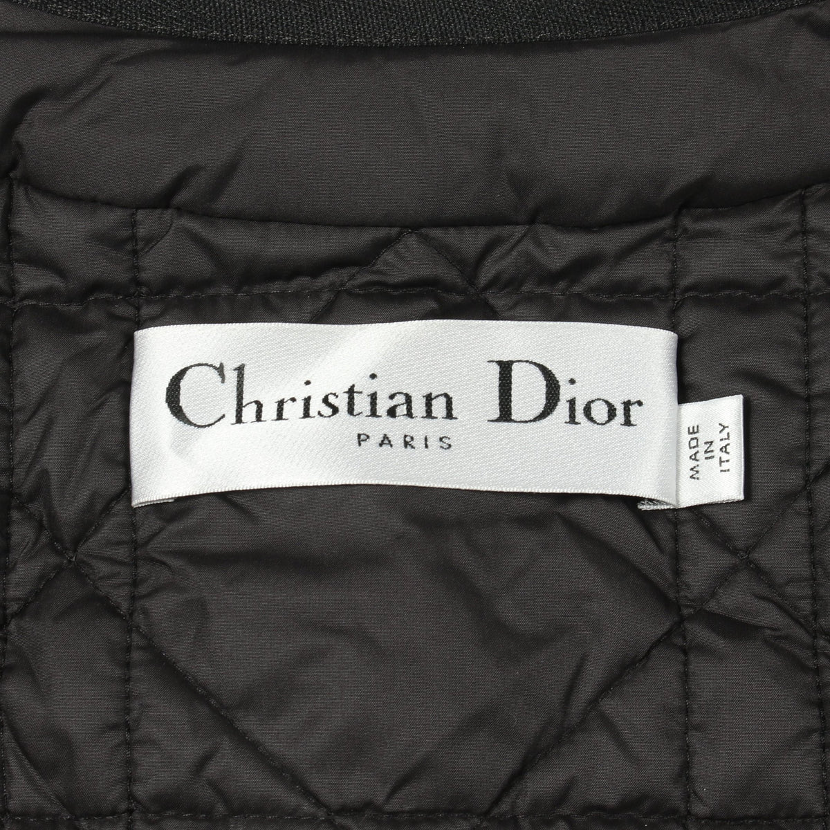 マクロカナージュ キルティング クロップド 半袖 ノーカラージャケット ブラック クリスチャンディオール アウター Christian Dior