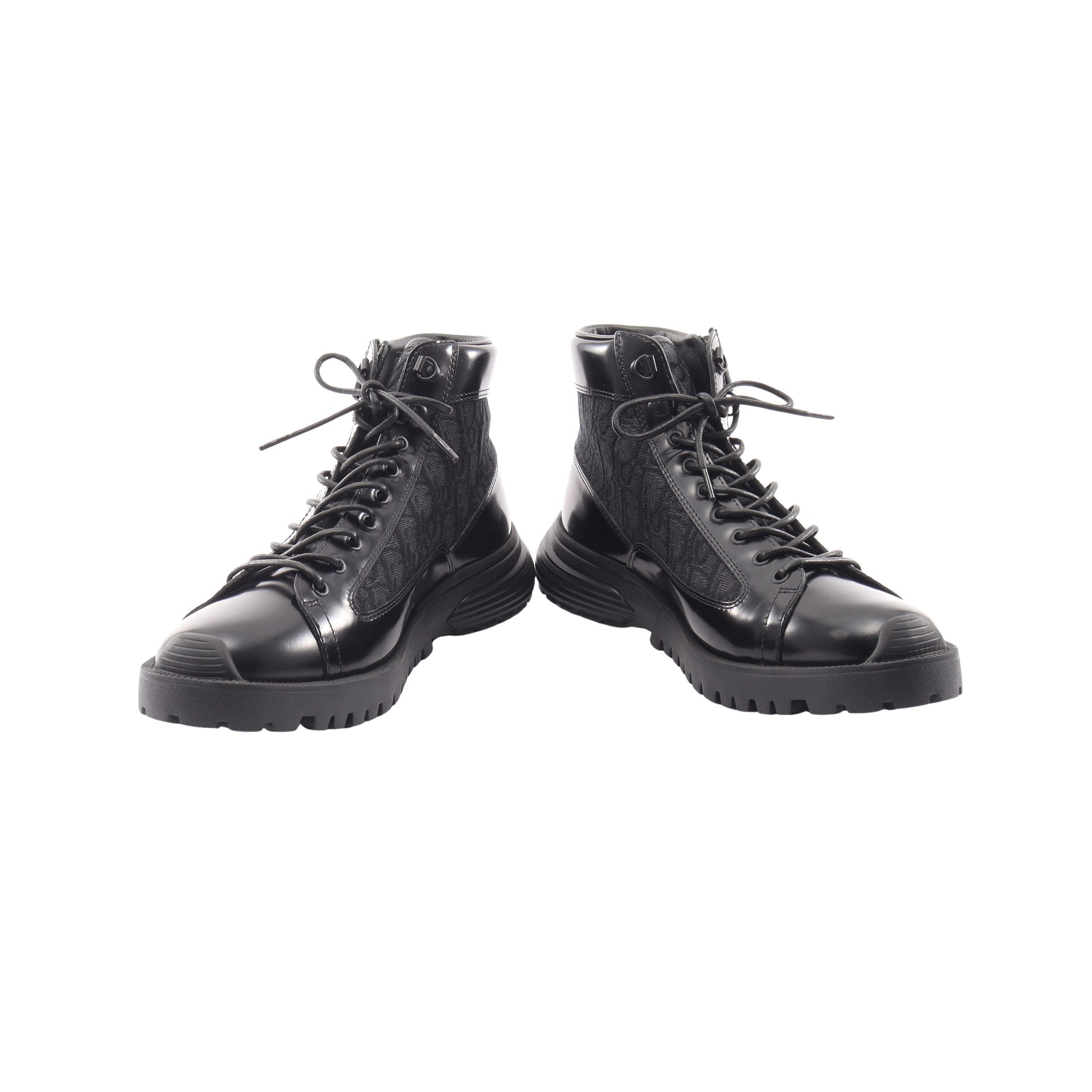 Dior Combat オブリーク ショート ブーツ レザー ファブリック