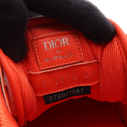 DIOR × KAWS B57 ロートップスニーカー スニーカー レザー ラバー ホワイト オレンジ ディオール