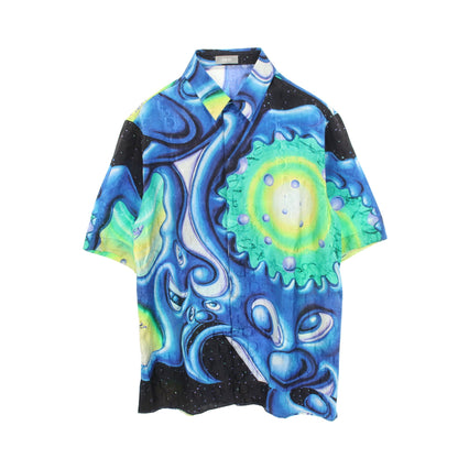 DIOR × KENNY SCHARF 半袖 シャツ シルク コットン ブルー グリーン ブラック ディオール