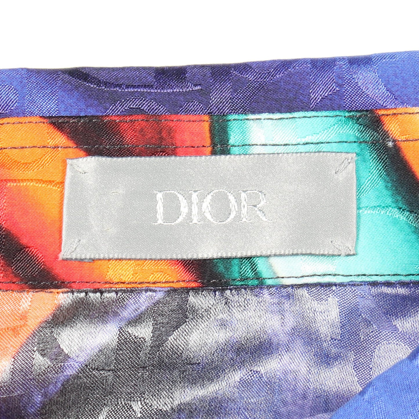 DIOR × KENNY SCHARF 半袖 シャツ シルク コットン オレンジ パープル グリーン ディオール