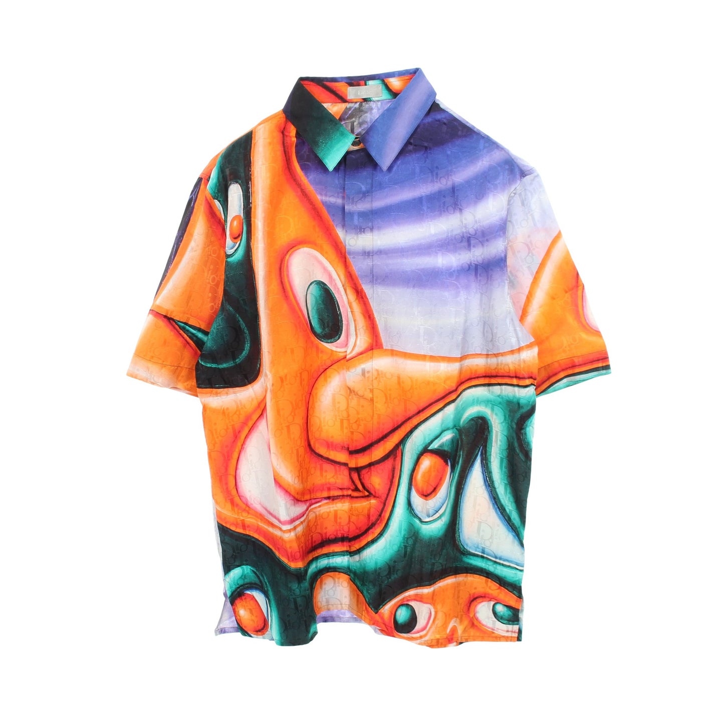 DIOR × KENNY SCHARF 半袖 シャツ シルク コットン オレンジ パープル グリーン ディオール