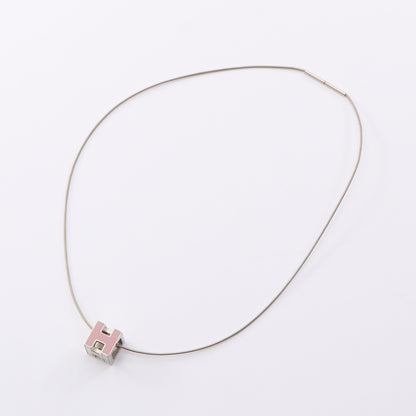カージュドアッシュ Hキューブ ネックレス シルバー ピンク エルメス アクセサリー HERMES