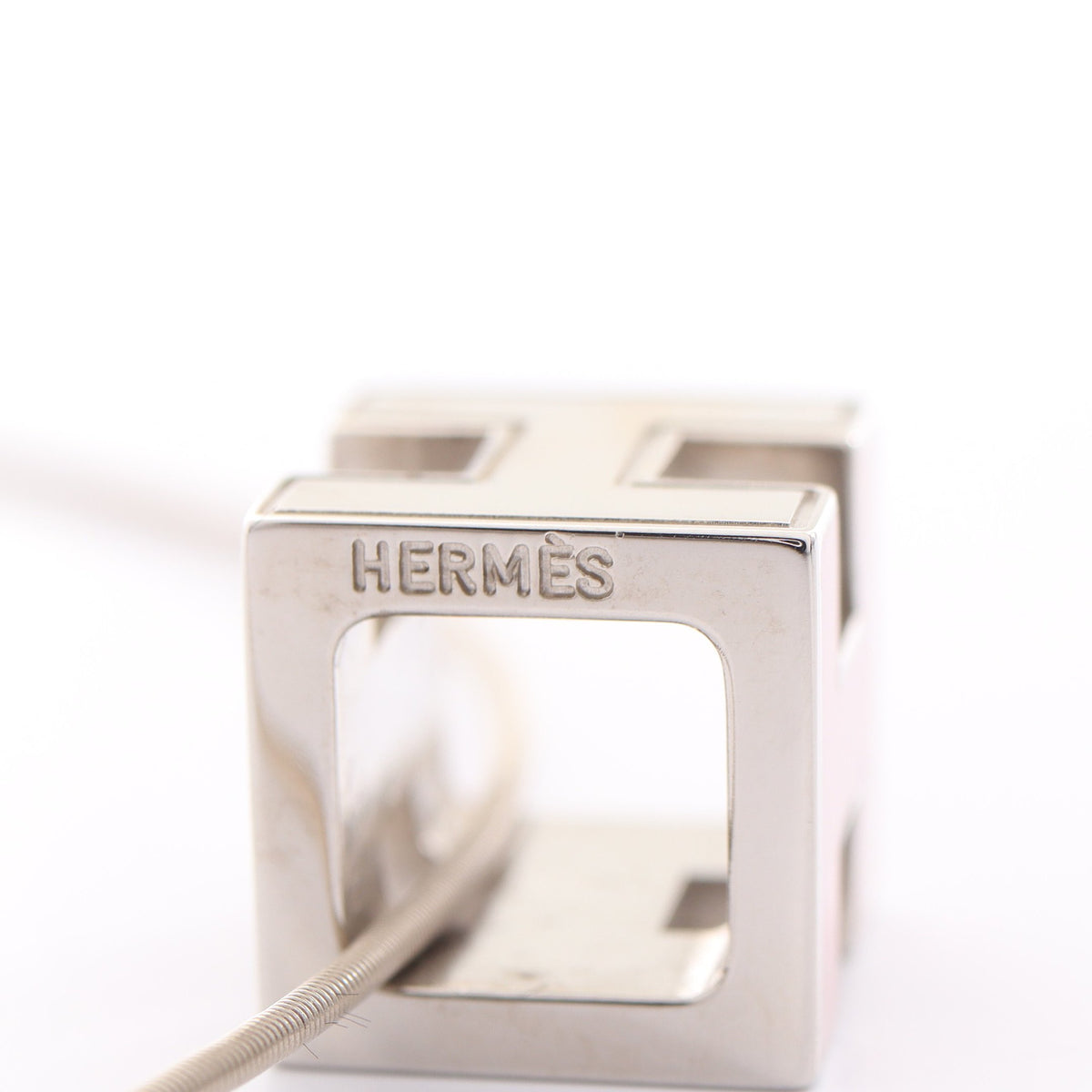 カージュドアッシュ Hキューブ ネックレス シルバー ピンク エルメス アクセサリー HERMES