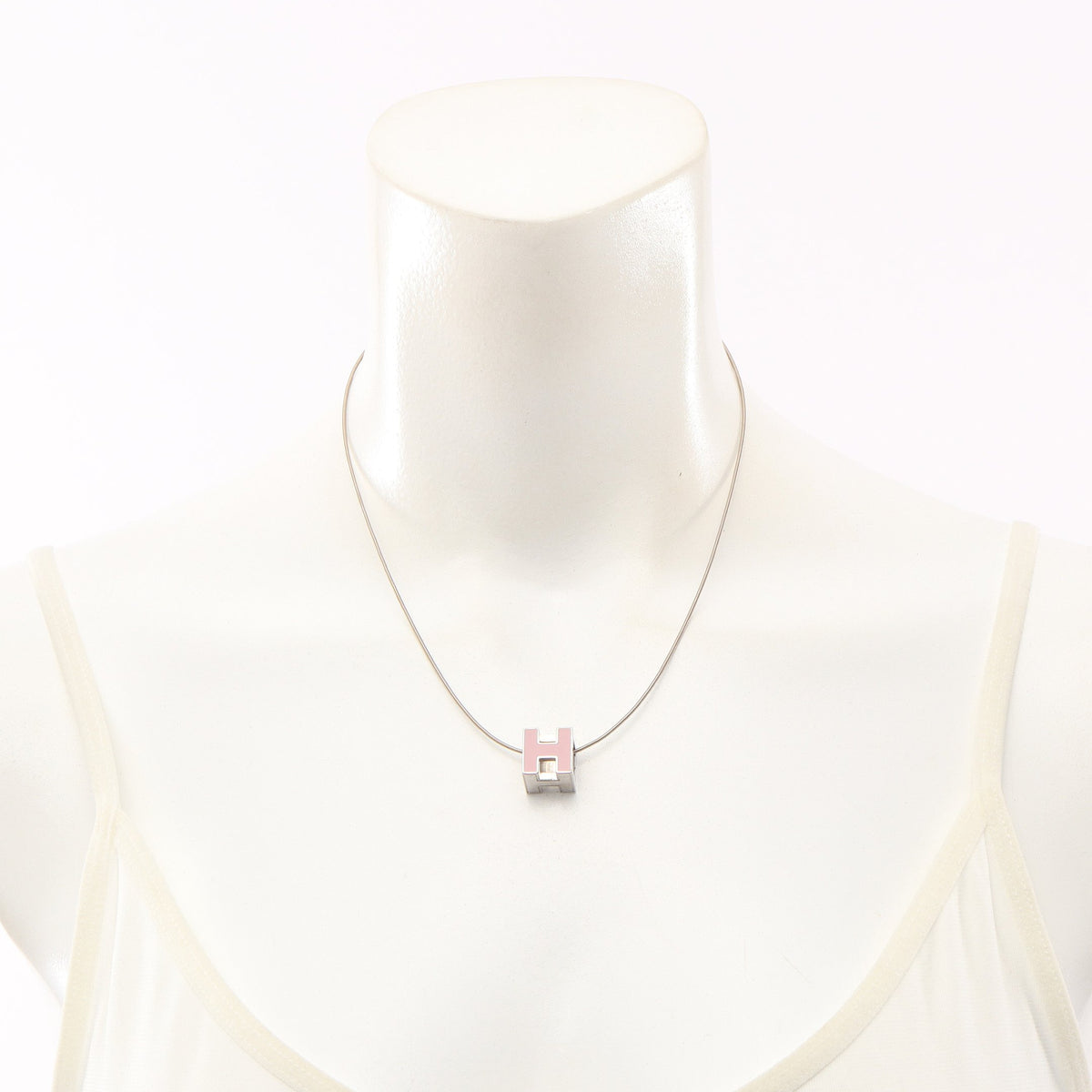 カージュドアッシュ Hキューブ ネックレス シルバー ピンク エルメス アクセサリー HERMES